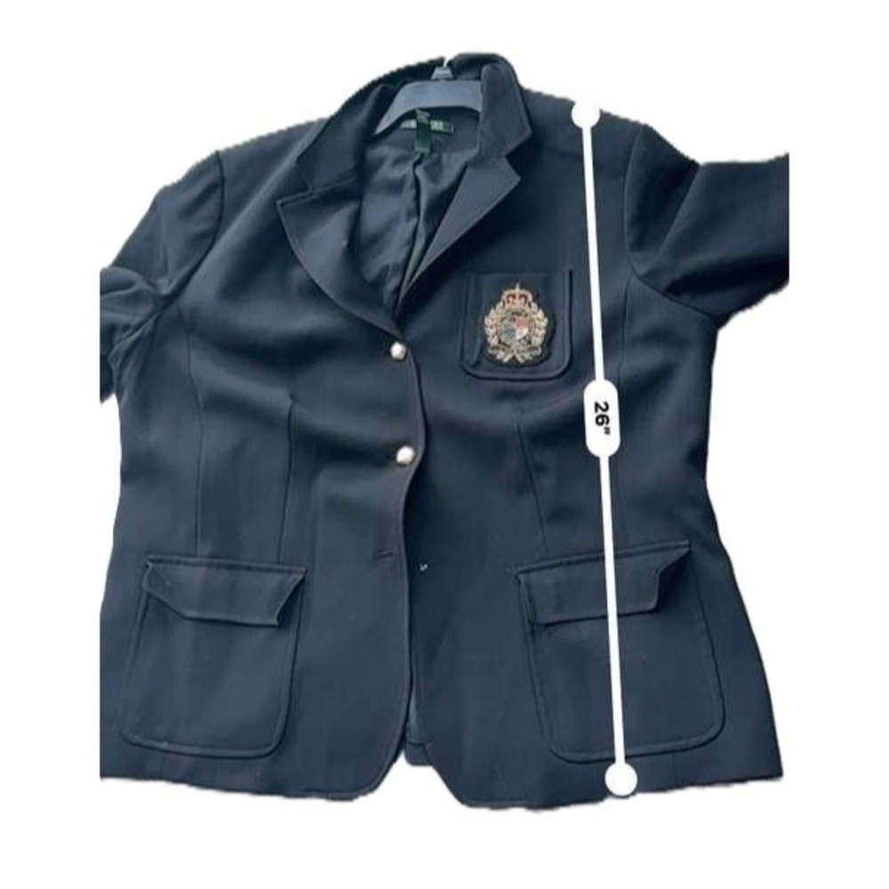 Vintage Lauren Ralph Lauren Womens Crest Blazer Jacket Equestrian Wool 18W - Picture 5 of 11
